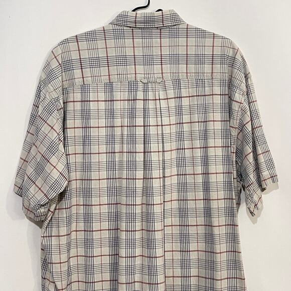 Woolrich Button Down Shirt Mens 2XL Mallard Duck Embroidery Beige Plaid Pocket - Picture 5 of 9